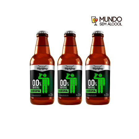 Combo de Cerveja Não-Alcoólica Artesanal Blondine Session IPA - 3UN Long Neck 300 ml - Brasil