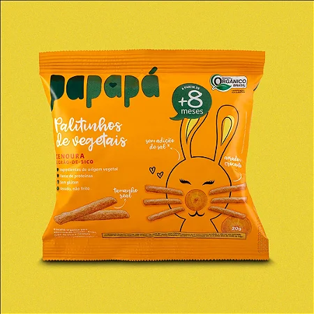 Biscoito Infantil Papapa Organico Cenoura 20g