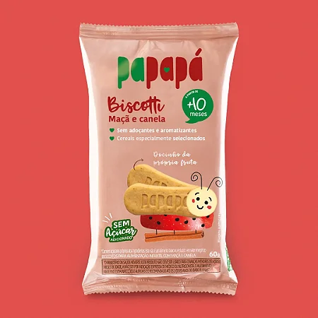 Biscoito infantil Papapa Biscotti com maca e canela 60g
