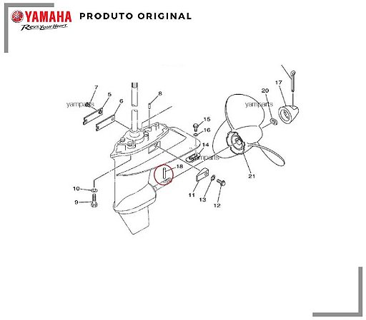 PINO DO HÉLICE YAMAHA E40G