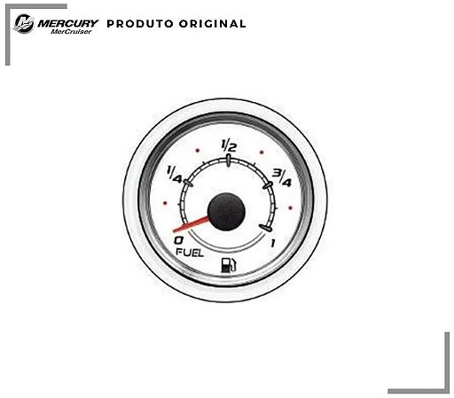 RELÓGIO NÍVEL DE COMBUSTÍVEL BRANCO 79 MERCURY (ACOMPANHA ARO BRANCO FRONTAL)