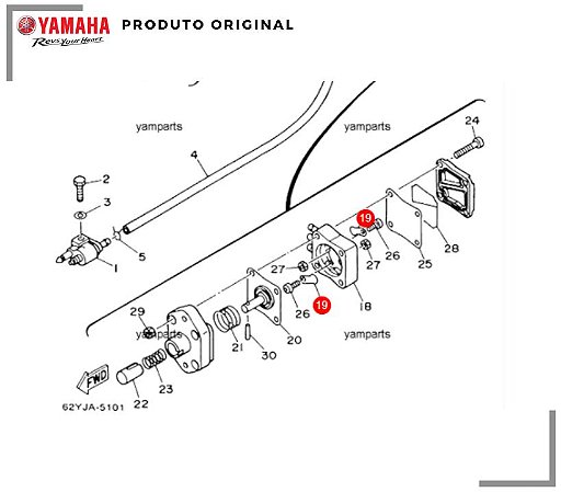 PALHETA DA BOMBA MECÂNICA YAMAHA 15 / 40HP