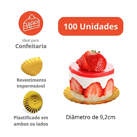PD105 - 100 und - Bases para monoporção e doces diversos 9,2 cm