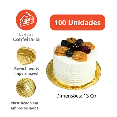 PD107 -100 unid - Pratinho para mini bolos de 13 cm