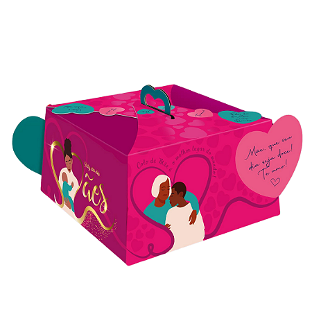 PD23-MAE-25 - 50 unidades - Embalagem para bolos e tortas até 1,5 kg - Dia das Mães