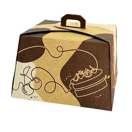 PD20K  - 25 unid - Embalagem para bolos em papel kraft de até 1,0 kg