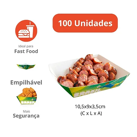 FT04- 100 unid - Bandeja para comida com molho descartável 240g Copa