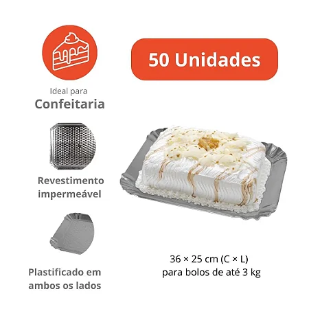 PD219AP - 50 unid - Pratos Reforçados para bolos e tortas de 3,0 kg