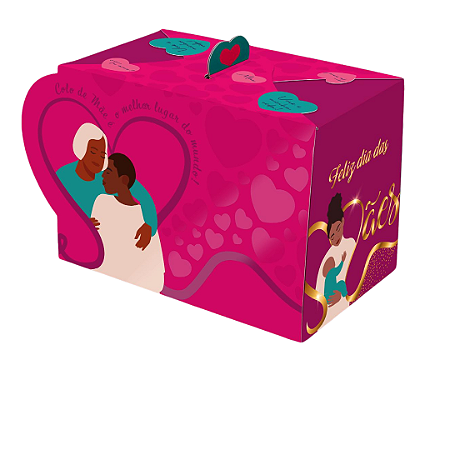 PD111-MAE - 100 unid - Embalagem para bolos, pequenos altos e confeitados - Dia das Mães