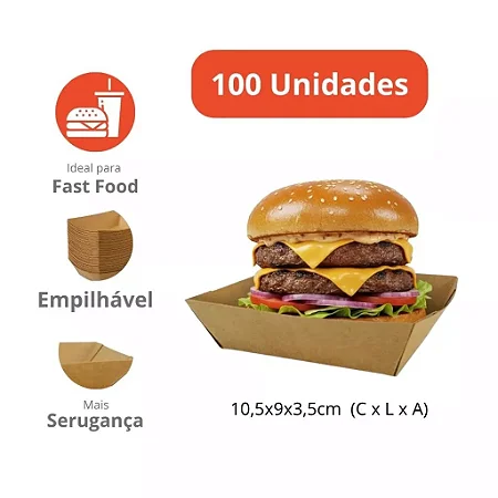 Bandeja Antivazamento Kraft 800 ml – 100 Unidades - Ideal para Delivery e Reaquecimento