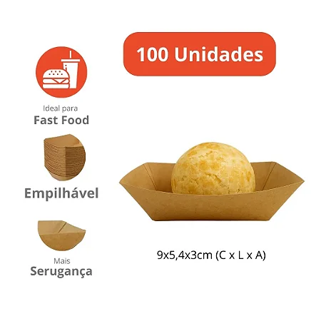 FT02-SB - 100 unid - Bandeja para comida com molho descartável 500 ml