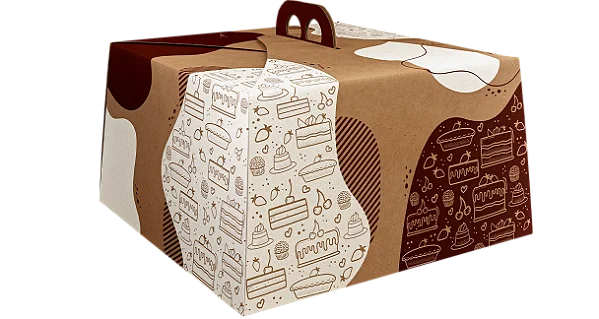 PD23K  - 50 unid - Embalagem para bolos em papel kraft de até 1,5 kg