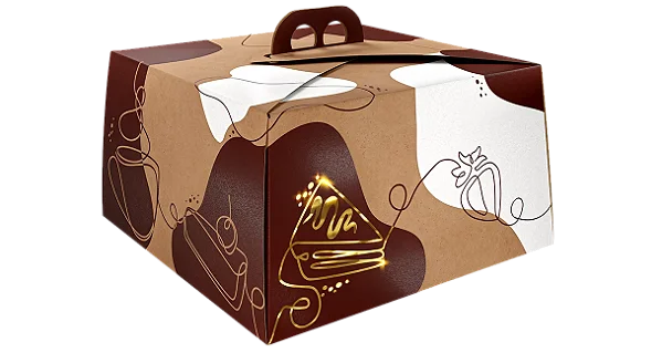 PD23KP  - 50 unid - Embalagem para bolos em papel kraft de até 1,5 kg