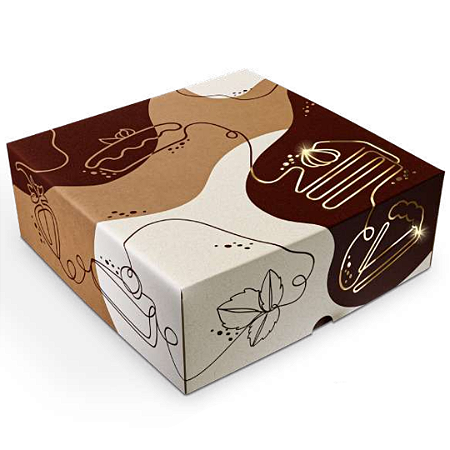 PD64kP - 25 unid - Caixa idelal para a forma de pudim de 1100 ml, tortas, bolos