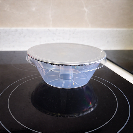 PW64/TWH- 5 unid - Forma forneáveis Pudim 500 ml com tampa pet e selo de alumínio