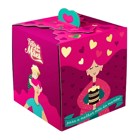 DPD112-MAE23-100 unid - Embalagem para pequenos bolos, altos e confeitados - Dia das Mães