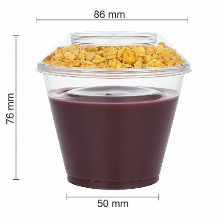 160 un – Conjunto Pote 180ml com Tampa e Divisória para Sobremesas e Complementos Wer
