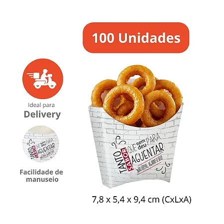 F2 - 100 unid - Embalagem para batata fritas e pequenas porções padrão