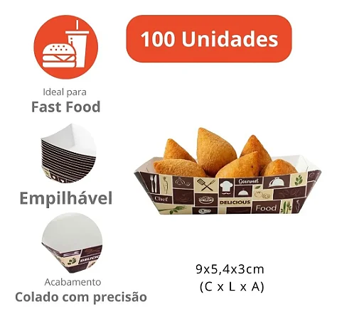 FT02 - 100 unid - Bandeja para comida com molho descartável 500 ml