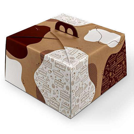 PD25K - 25 unid - Embalagem para bolos em papel kraft de até 2,5 kg