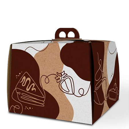 PD19K - 50 unid - Embalagem para bolos altos em papel kraft de até 1,5 kg