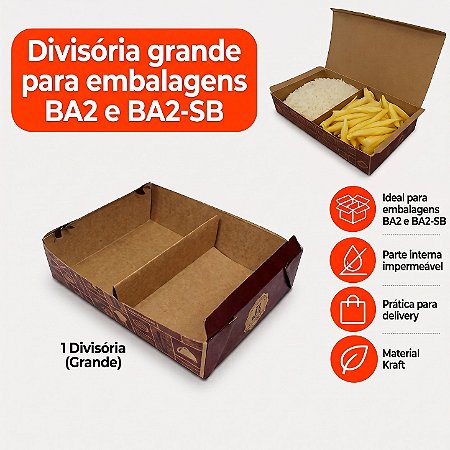 DGBA2- 100 un – Divisória Interna Grande para Caixa Box Kraft BA2 e BA2-SB