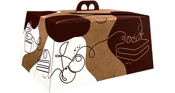 PD30k - 50 unid - Embalagem para bolos retangular com alça de até 1,5kg