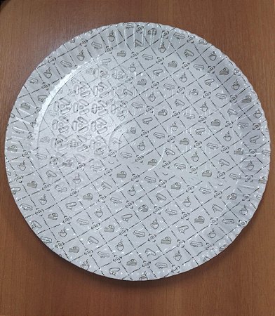 PD211A - 100 unid - Pratos para bolos confeitados com aba
