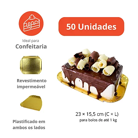 PD216AD - 50 unid - Pratos Dourados Reforçados para bolos e tortas de 1 kg