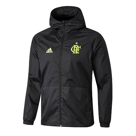 Jaqueta Corta Vento Flamengo Preto e Verde - FutShopee - Artigos Esportivos