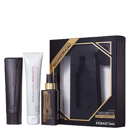 Kit Sebastian Profissional Penetraitt Shampoo 250ml Máscara 150ml e Óleo Dark Oil 95ml
