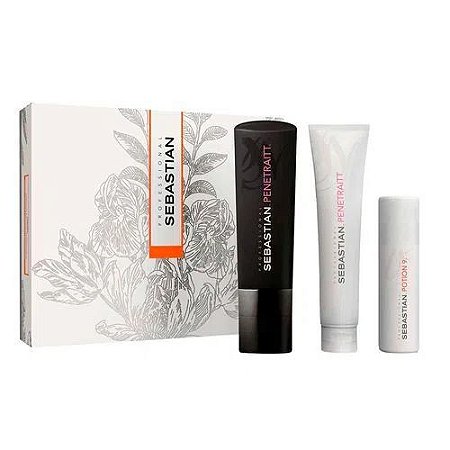 Kit Sebastian Penetraitt Shampoo 250ml+Máscara 150ml+Potion 9 50ml