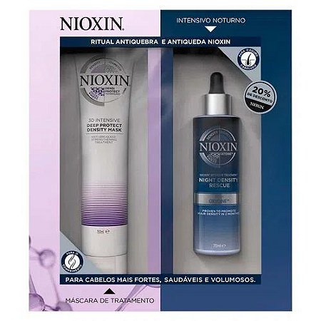 Kit Nioxin Night Density Recue 70ml+Máscara Deep Protect Density 150ml