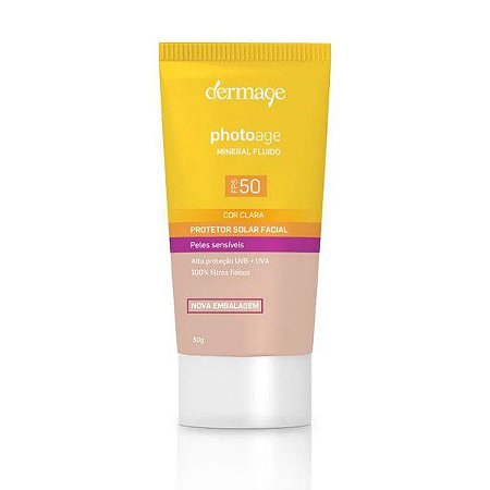 Protetor Solar Facial Cor Clara Dermage Photoage Mineral Fluido FPS50 50ml