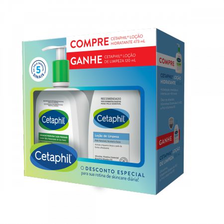 Kit Cetaphil Hidratante de 473ml + Limpeza de 120ml