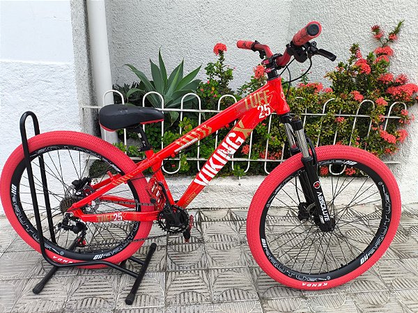 Bicicleta Aro 26 Viking X Tuff 25 Freeride Vermelho 1x7v
