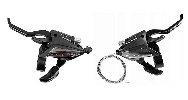 Alavanca De Cambio/Freio Shimano 7v EF500 Dianteiro e Traseiro.