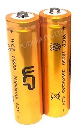 Kit 2 Baterias Recarregavel 18650 Lanterna Led 4,2v Li-ion