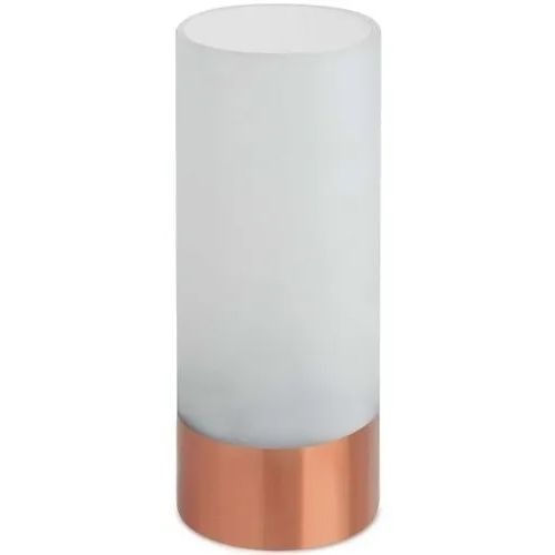 Vaso Em Vidro Branco Com Rose Gold 24 Cm - Mart 10066