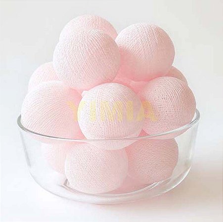 Cordão de luz led bolas rosa claro - 10 bolas