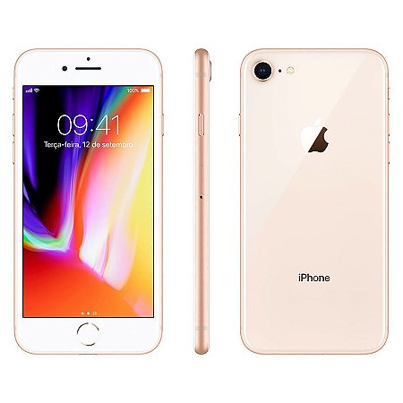 iPhone 8 64gb Apple 4G Desbloqueado Dourado - Lacrado Garantia Apple de 1 Ano
