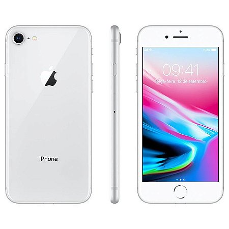 iPhone 8 256gb Apple 4G Desbloqueado Prateado - Lacrado Garantia Apple de 1 Ano