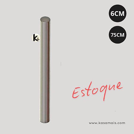ESTOQUE - Pé de Mesa - Inox Escovado - Regulagem 75cm a 78cm - Diam. 6,3cm - Tampo Vidro / Granito / Mármore