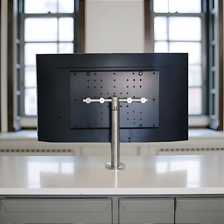 Suporte Giratório TV _ Fixação Móveis _ Altura Padrão 50cm - Aço Inox - Para TV's de 32" a 55"