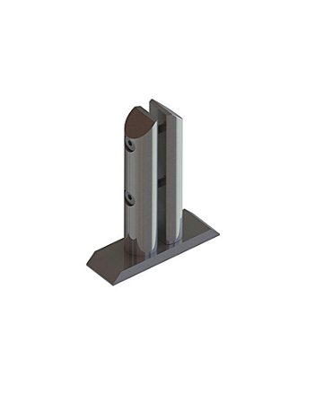 Pé Base para Vidro / Protetor de Lareira - 12cm x 10cm- Alumínio Polido / Escovado