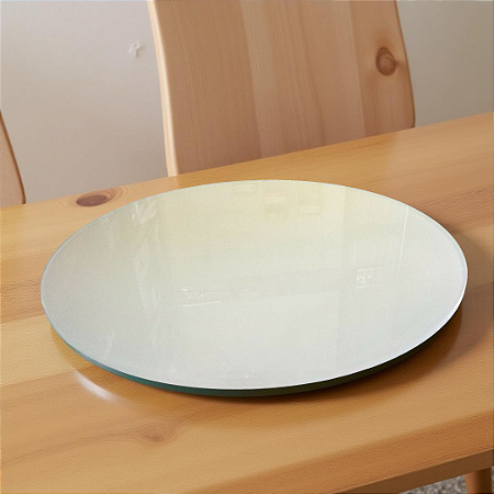 Prato Giratório Mesa - 75cm - Redondo - Vidro Temperado Branco