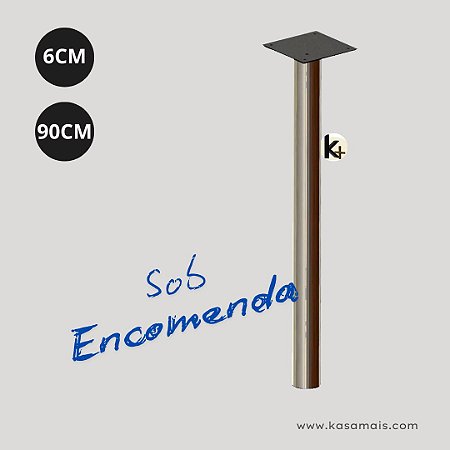 Pé de Mesa - Tampo madeira - 90cm Altura - Várias Cores - Alumínio e Inox - Sob Encomenda