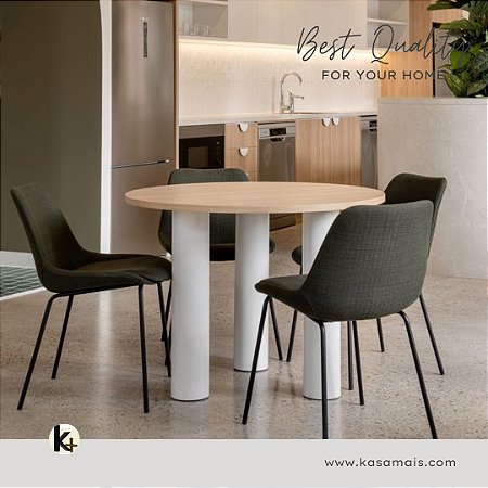 Pé de Mesa - Branco - Diam. 15cm - Aço Carbono - Tampo Madeira - Vários Tamanhos - 3 Unidades
