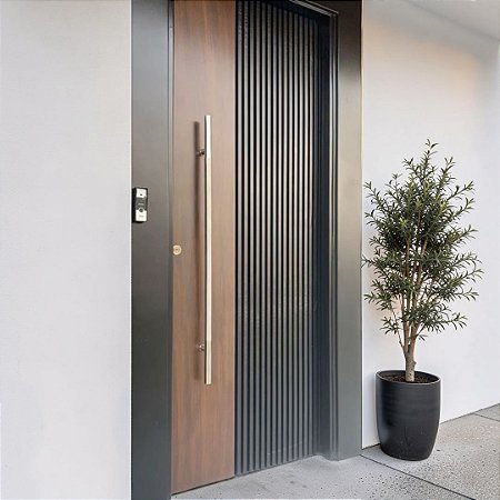 Puxador 1,30m total x 1m entre furos x Largura 3,2cm - Plano - Polido - Alumínio (Não enferruja) - Sob Encomenda