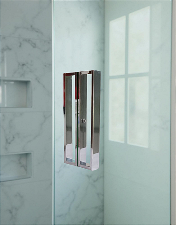 ESTOQUE - Puxador Box Clean Um Furo - 30cm - Polido - Alumínio (Não enferruja)